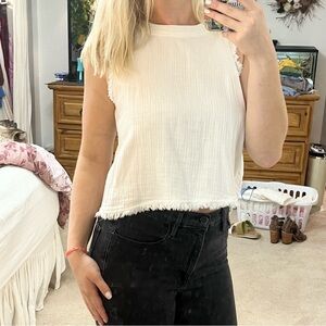 Altar’d state white button-back boho top